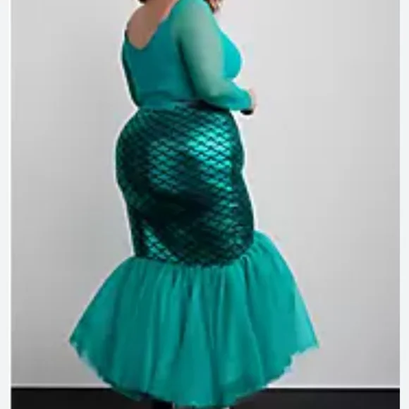 Torrid Halloween Costume Mesh Two Piece Mermaid Tulle Dress Skirt 1X 14-16 - Picture 4 of 8